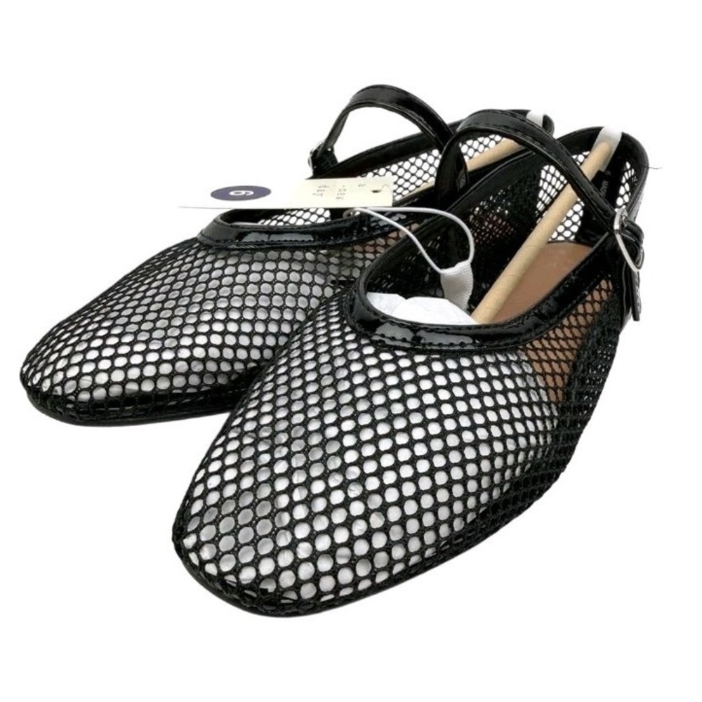 A New Day Issa Mesh Ballet Flats Women 11 Black NEW Sheer Mary Jane 096227671